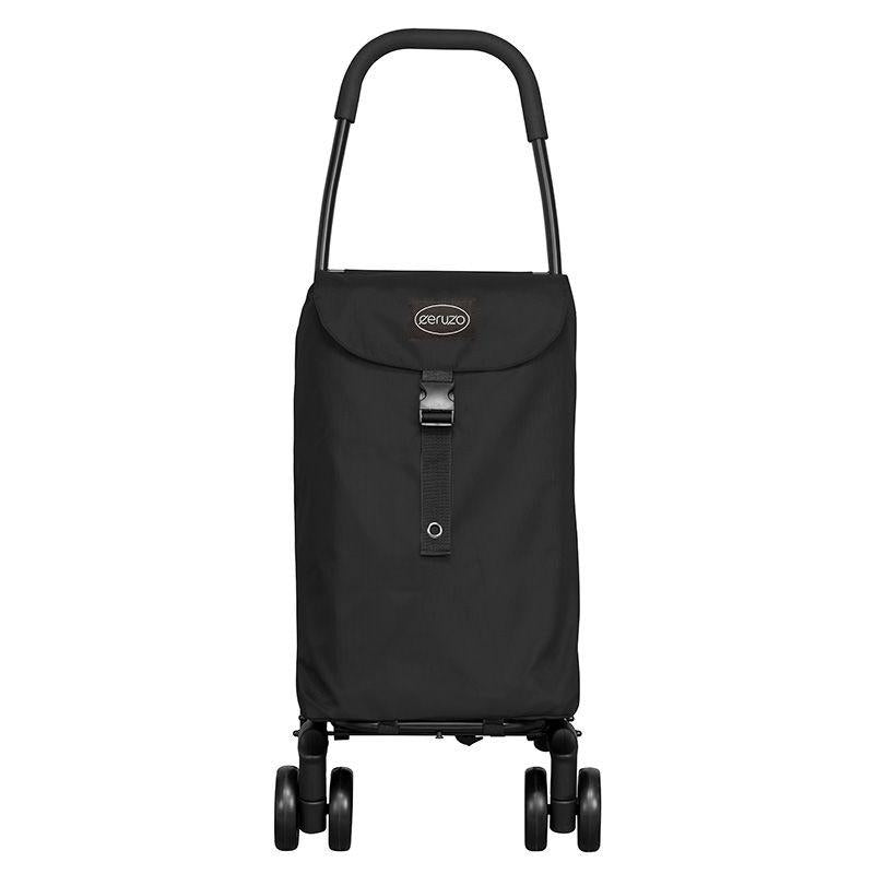 Ceruzo Go Four Shopping Trolley 43.5L Large Capacity Foldable Lightweight Black Grocery Cart.